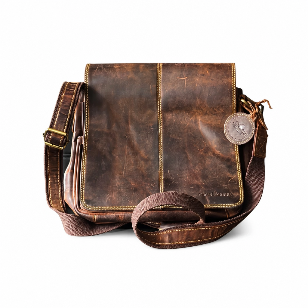 Handcrafted Leather Green Burry