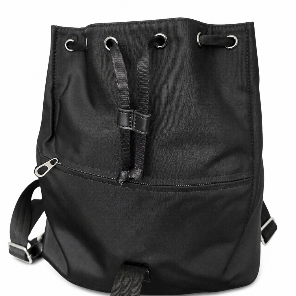Woven Leather & Canvas Backpack in Good Condition