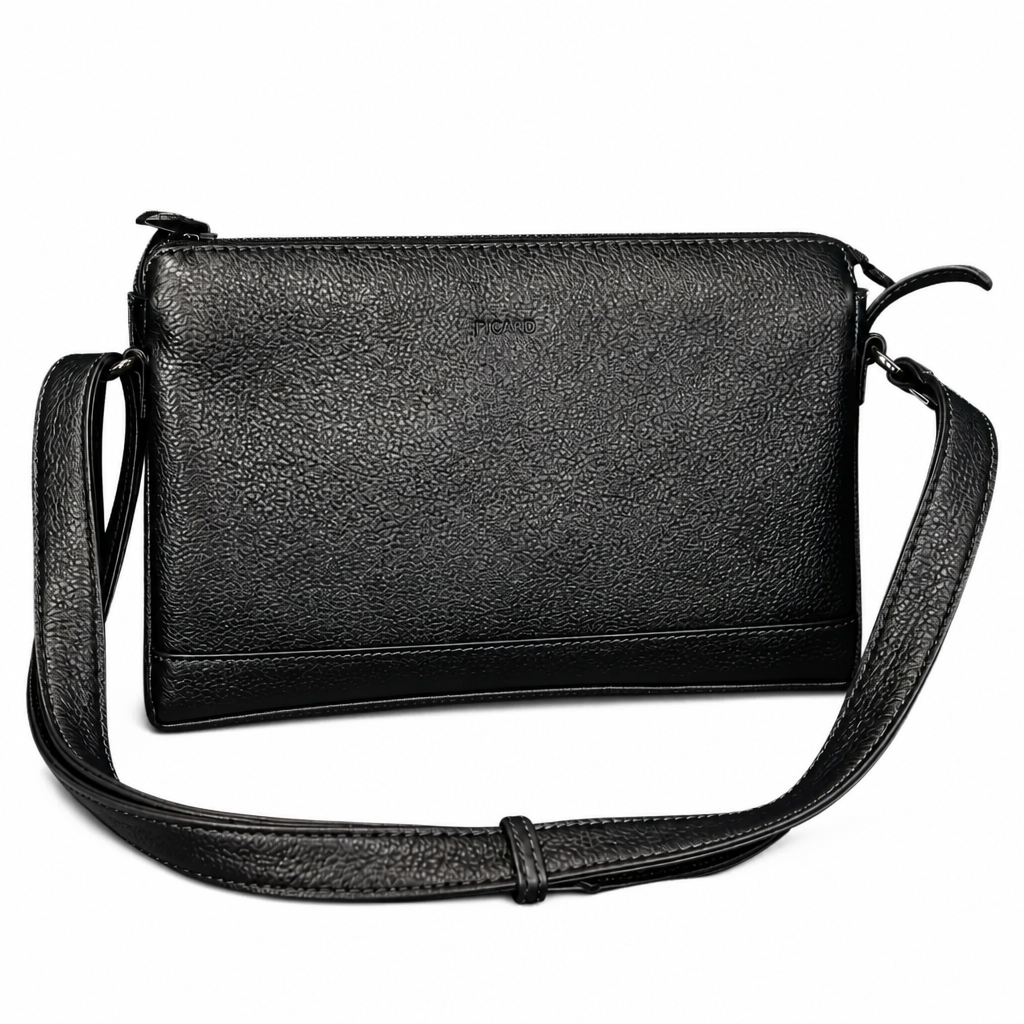 Like New | Classic Black Leather PICARD Crossbody