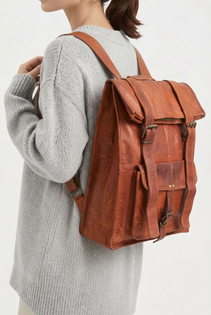 The Human Era Vintage Backpack Leather Handcrafted