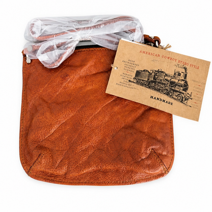 New | Cowboy Retro Style Handmade Leather Crossbody Bag