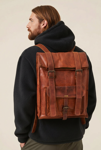 The Human Era Vintage Backpack Leather Handcrafted