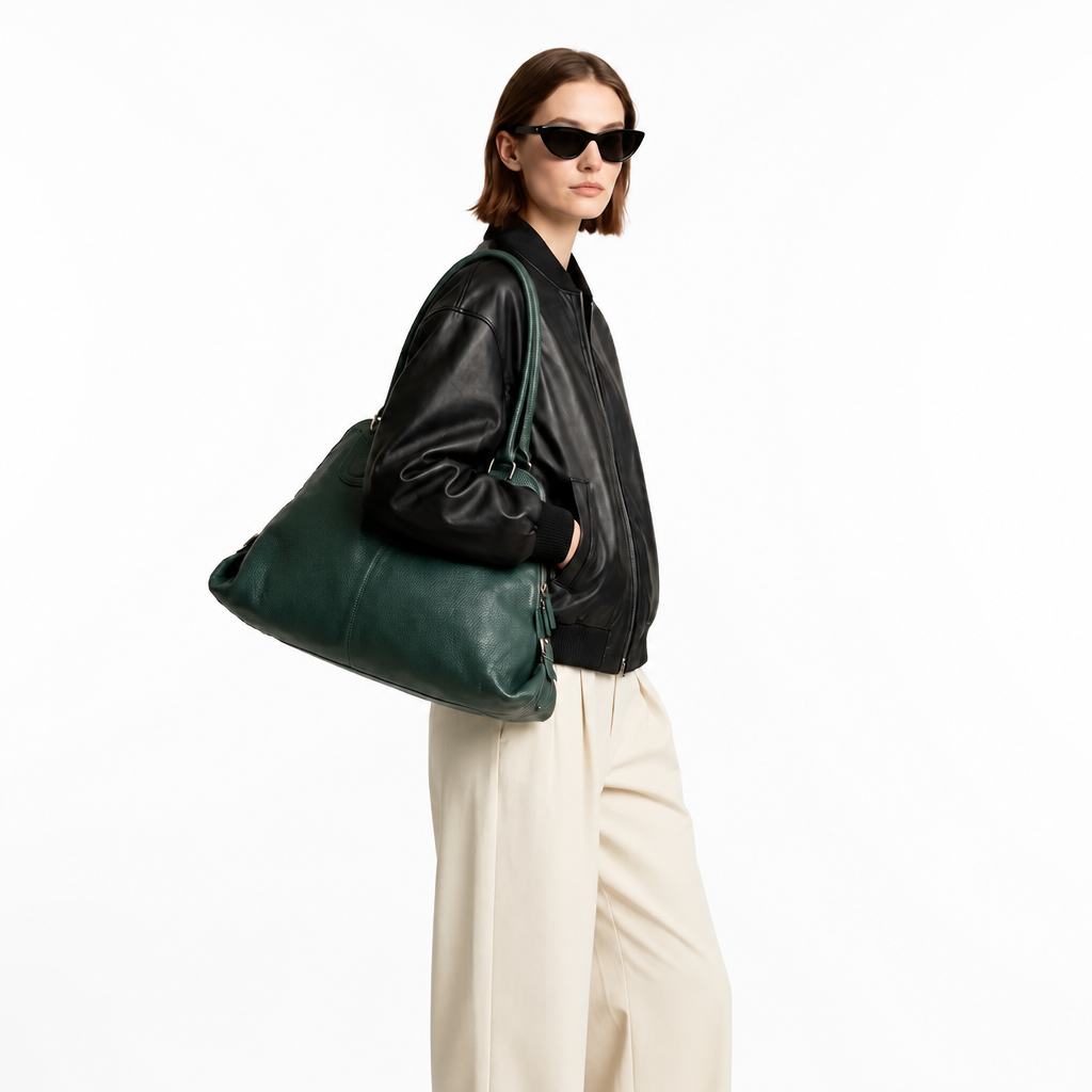The Emerald Leather Tote Bag