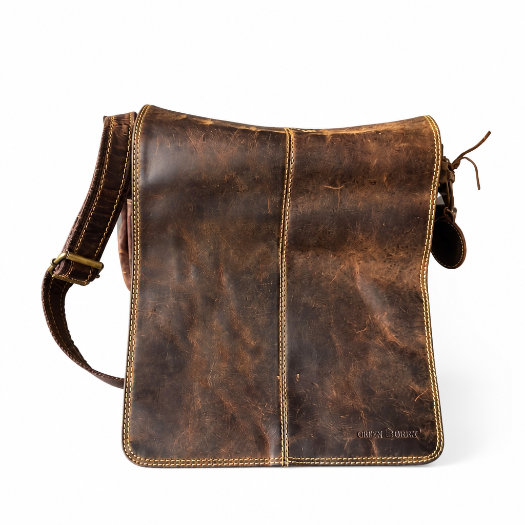 Handcrafted Leather Green Burry