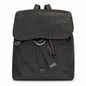Woven Leather & Canvas Backpack in Good Condition