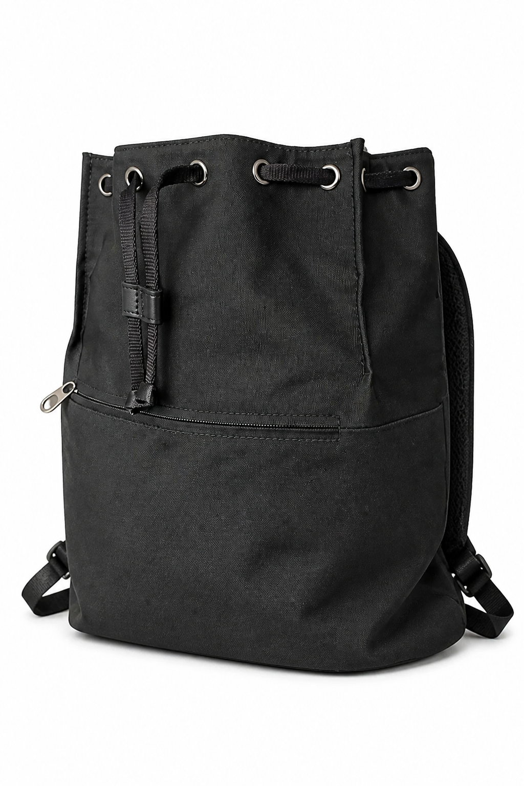 Woven Leather & Canvas Backpack in Good Condition