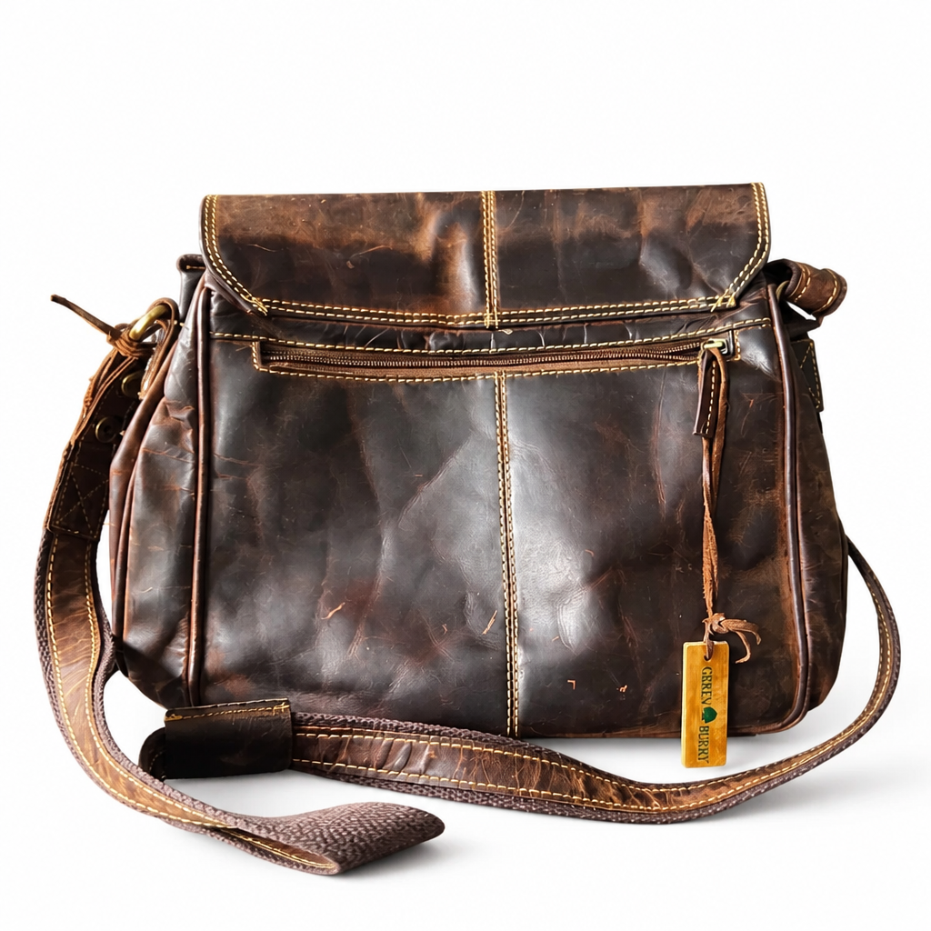 Handcrafted Leather Green Burry