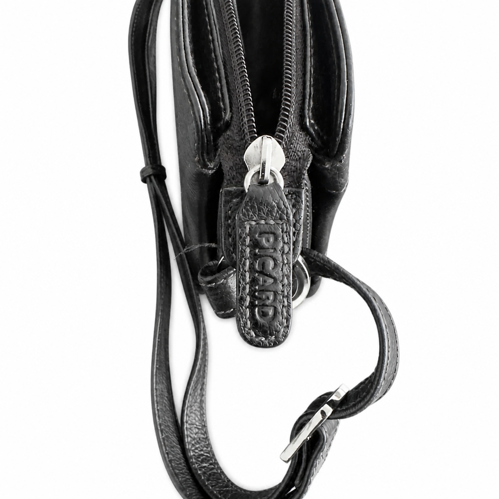 Like New | Classic Black Leather PICARD Crossbody