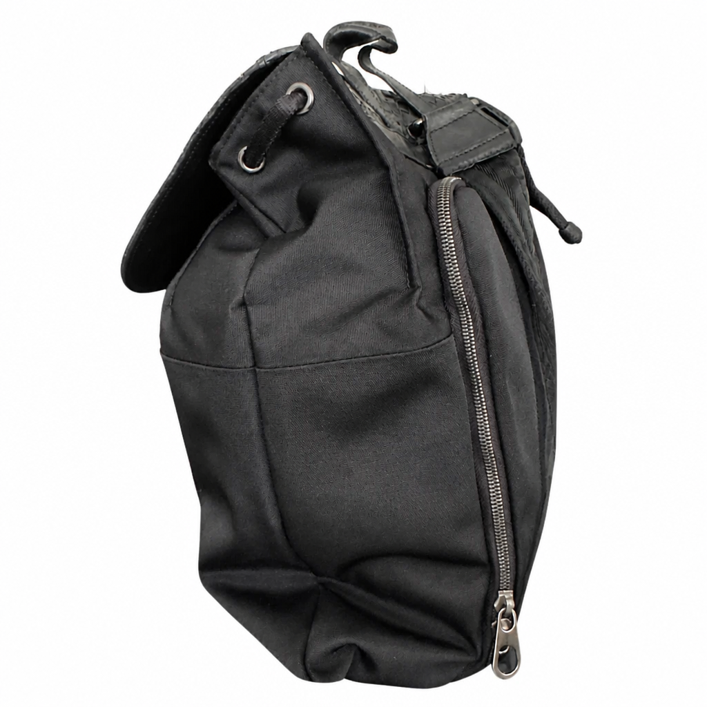 Woven Leather & Canvas Backpack in Good Condition