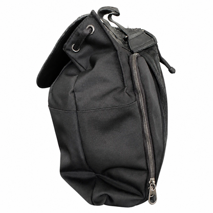 Woven Leather & Canvas Backpack in Good Condition